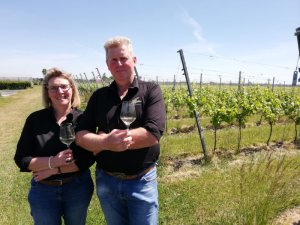 Dirk en Patricia in de wijngaard